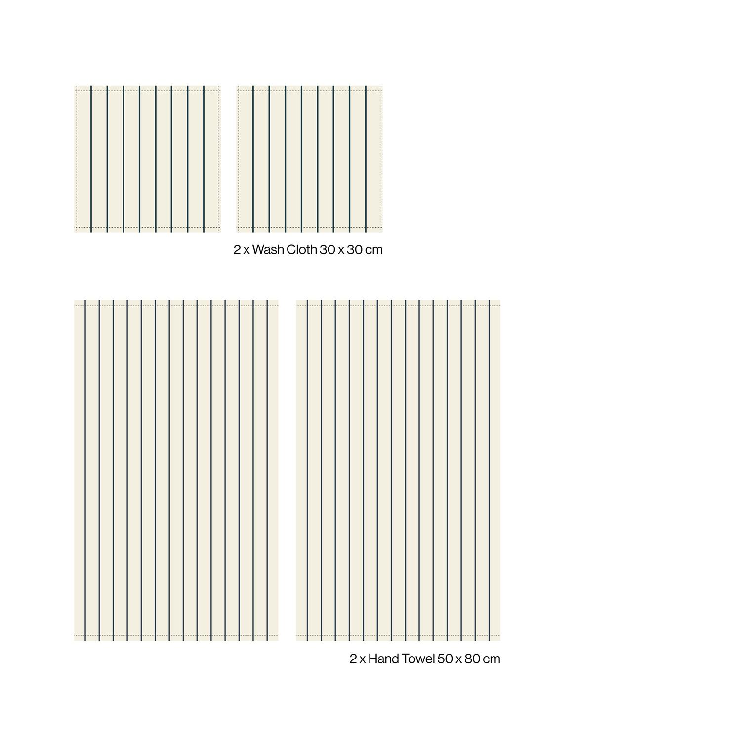 4 stk håndklæde sampak - Creme & Ink